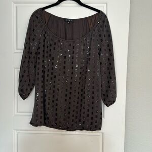 GLAM 3/4 sleeve tee with sequins, size M